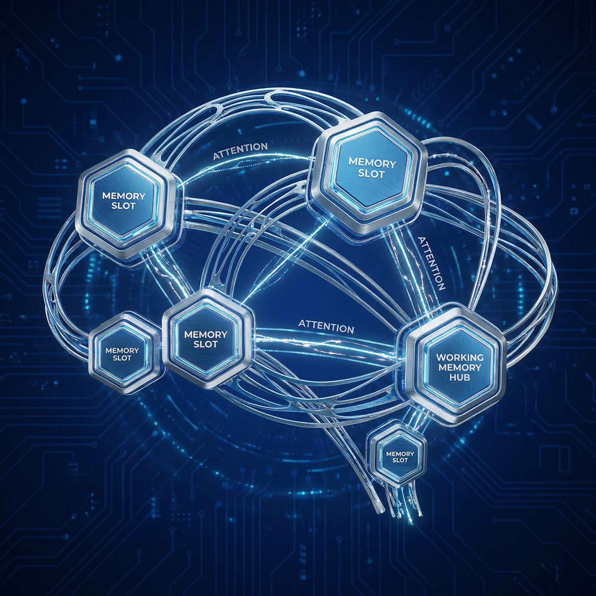 Relational memory with multiple slots connected by attention