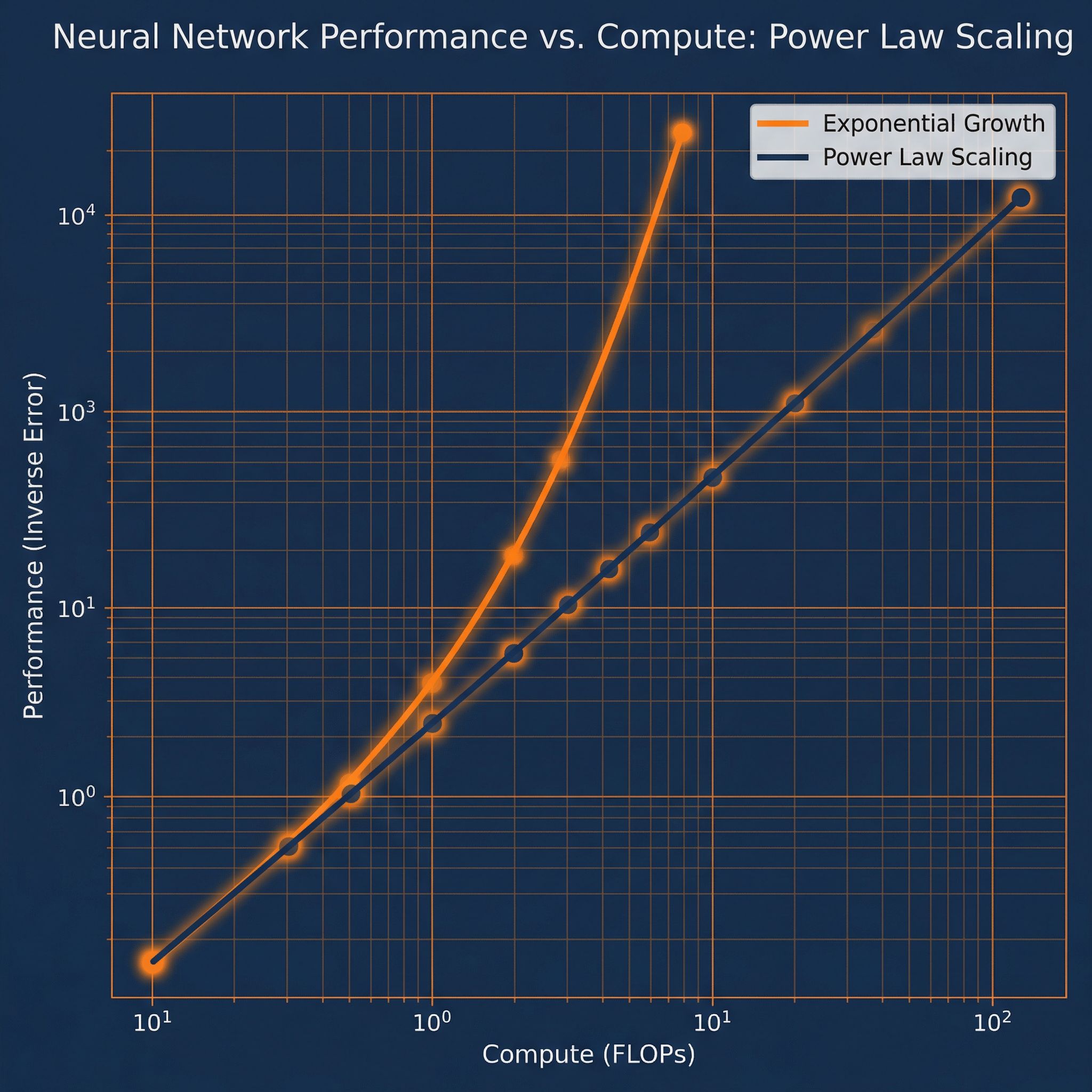 Power law scaling of neural network performance