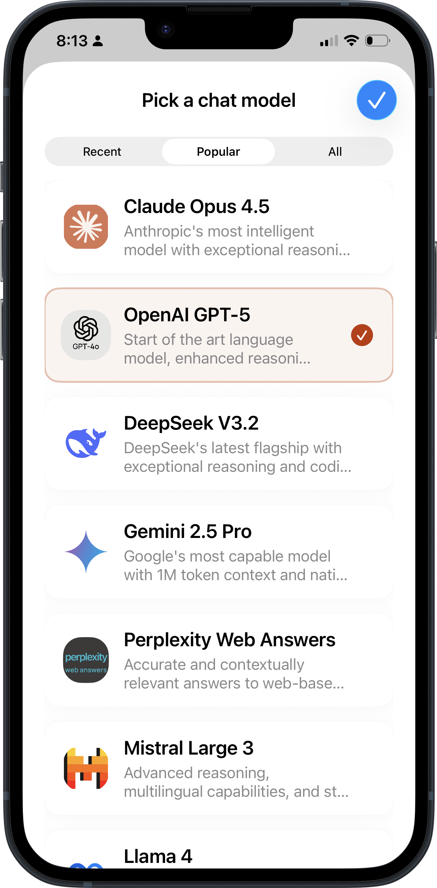 Pick the perfect model